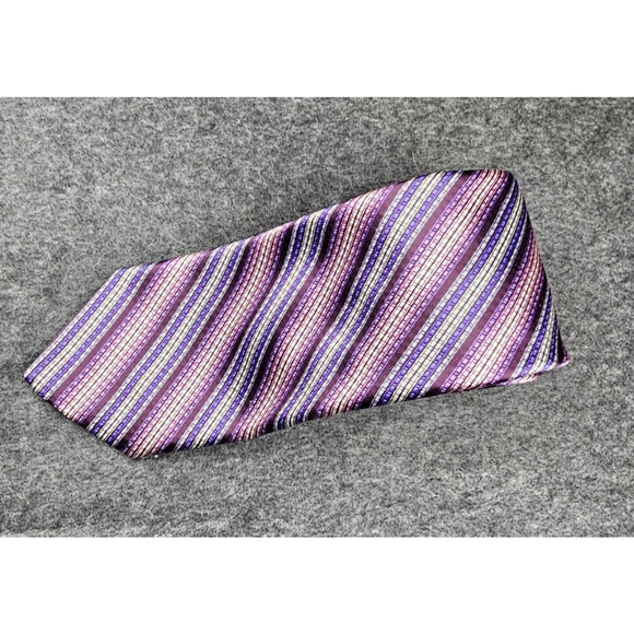 Ted Baker Tie 100% Italian Silk Repp Purple Designer London Luxury USA 59" - Picture 5 of 13